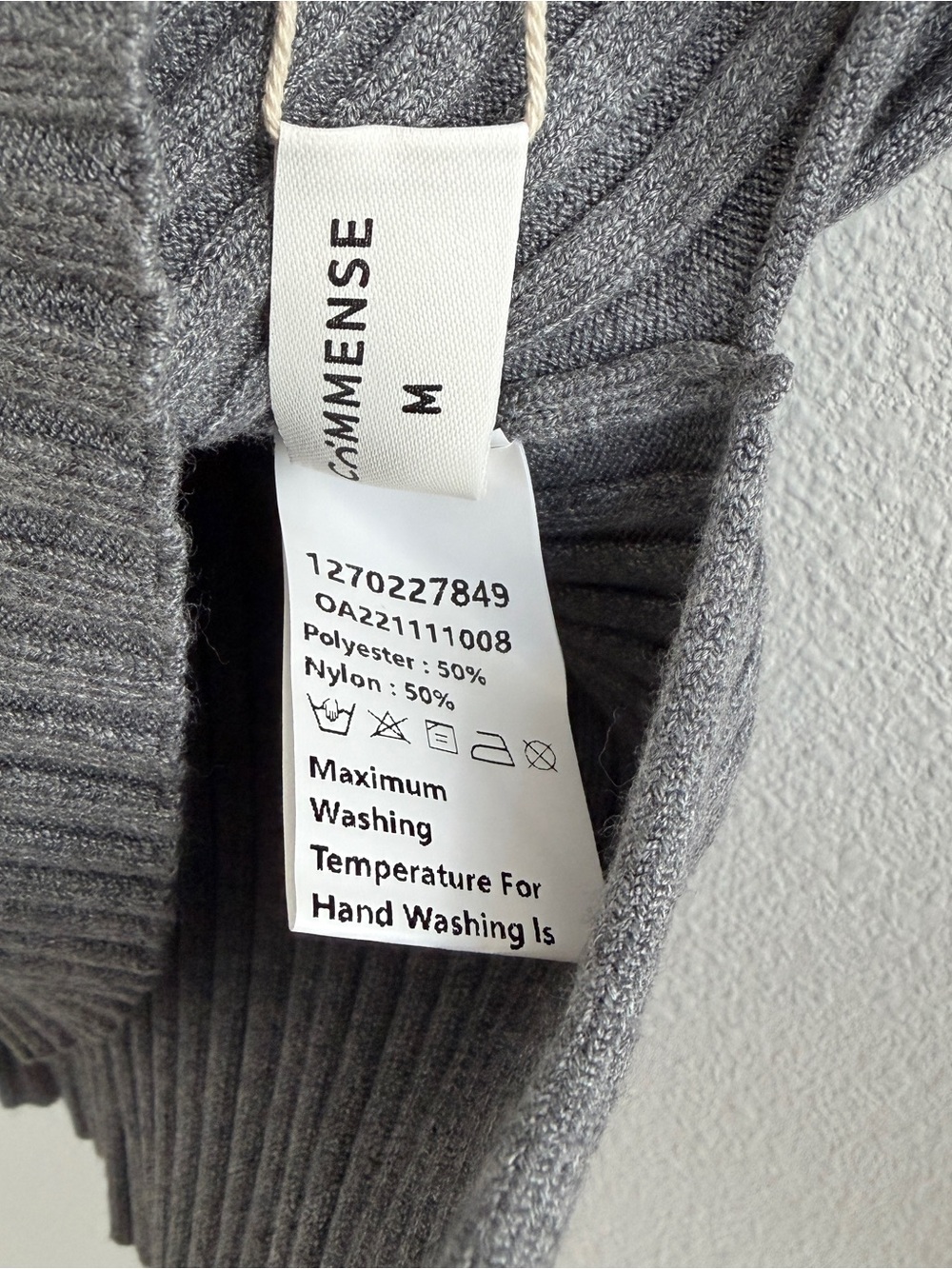 Commense Gray Ribbed Wrap-Front Sweater - Picture 5 of 7